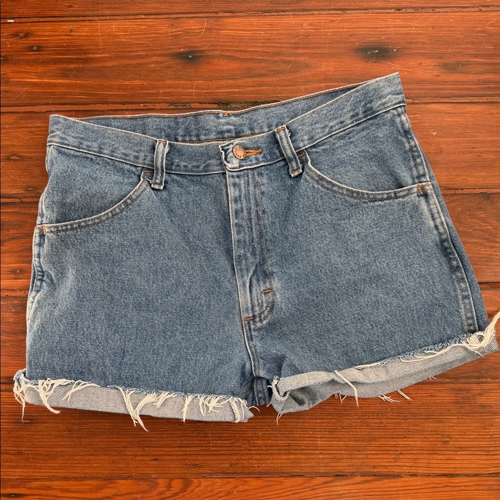 Vintage Rustler hi rise denim jean cutoff shorts sz 32